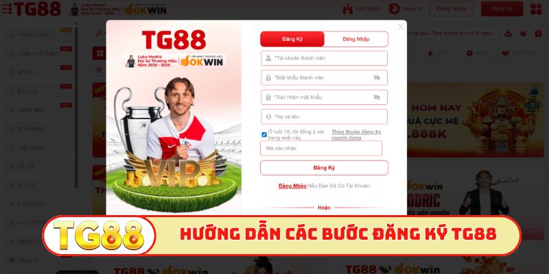 Hướng dẫn các bước đăng ký TG88